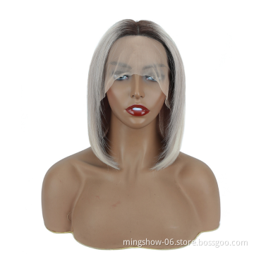 On stock 12 inch lace front ombre bob closure wigs 613 human hair straight